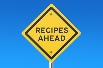 Naklejka premium Recipe ahead road sign