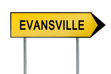 Yellow street concept sign Evansville isolated on white