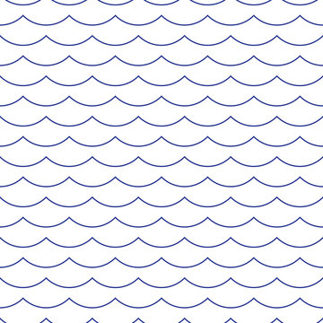 Wave Blue Pattern. Sea Background in Vector