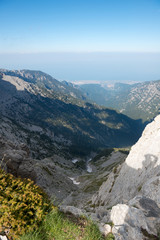 The trailway on summit of Mount Olympus - highest mountain in Greece