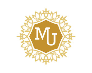 MU initial royal letter logo