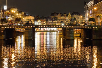 Amsterdam canal by night