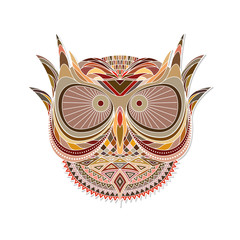 Vector abstract geometric unusual illustration of an owl. 