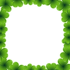 Decorative frame border made of shamrock - Saint Patrick day  card invitation - 17 march 