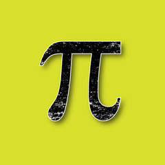 Pi mathematical symbol in charcoal style. Vector design.