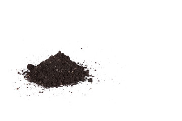 Pile heap of soil humus isolated