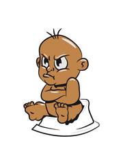 potty toilet little boy pouting