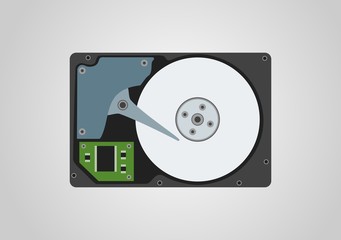 HDD inside, flat design