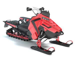 Raamstickers 3d illustration of a snowmobile © abramsdesign