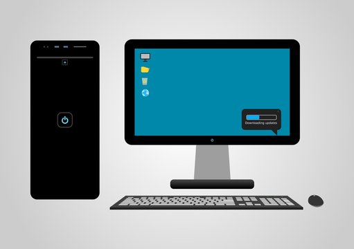 Desktop PC, flat design