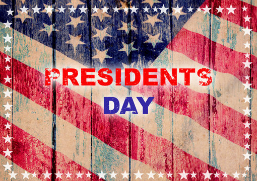Happy president day greeting card american flag