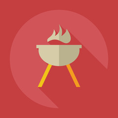 Flat modern design with shadow icons barbecue