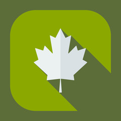 Flat modern design with shadow icons maple leaf 