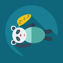 Flat modern design with shadow icons panda sleeps