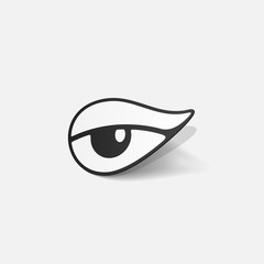 Obraz premium Realistic paper sticker: eye
