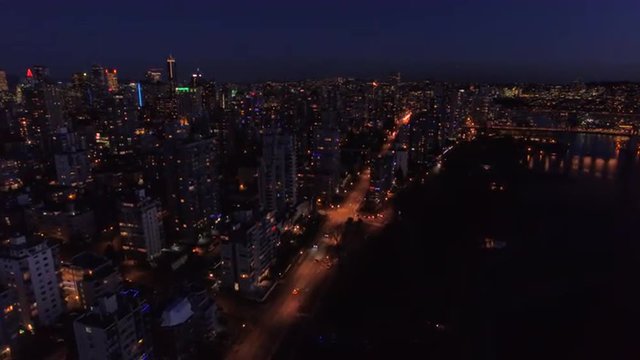Aerial Canada Vancouver BC
Aerial video of downtown Vancouver BC at night in Canada.