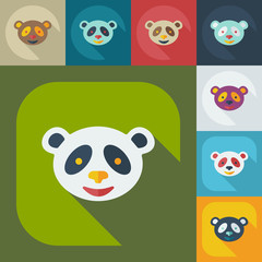Flat modern design with shadow icons pandas