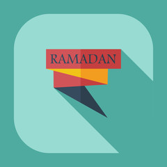 Flat modern design with shadow icons ramadan