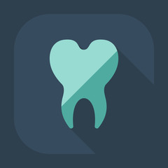 Flat modern design with shadow icons tooth