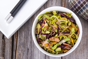 asian pork and cabbage salad