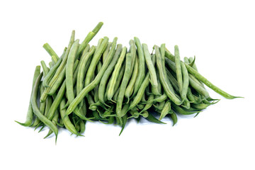 Green beans isolated on white background