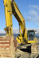 Yellow excavator