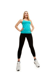 pose of fitness woman