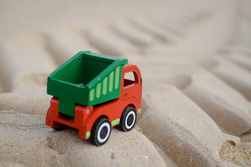 Toy truck in the sand print