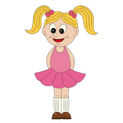 Illustration of a cartoon girl