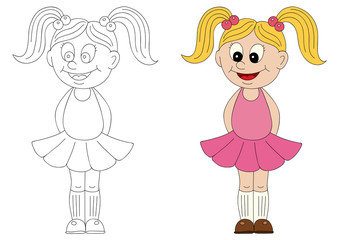 Illustration of a cartoon girl