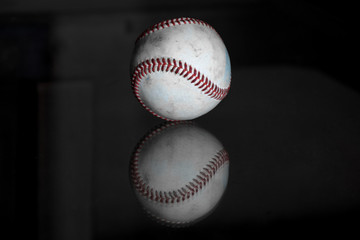 Single Baseball with Reflection