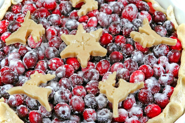 Cranberry tart. Isolated.