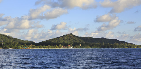 Beautiful Praslin Island in Indian Ocean.