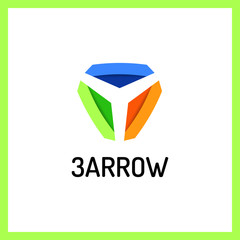 Three Arrows Logo. Shadow color