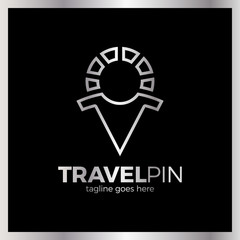 Travel Sun Men Place - Sunny Pin. Luxury, royal silver metal