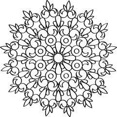 Circular vector ornament. Round pattern mandala.