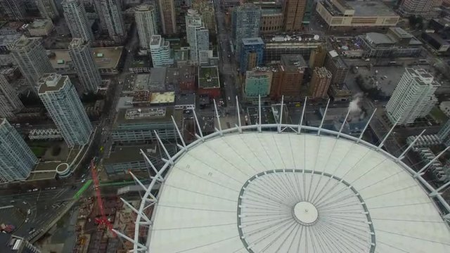 Aerial Canada Vancouver BC
Aerial video of downtown Vancouver BC in Canada on an overcast day.