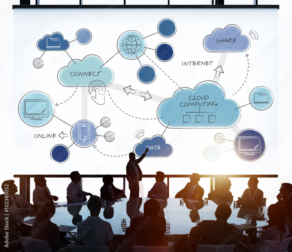 Poster cloud computing networking connecting concpet