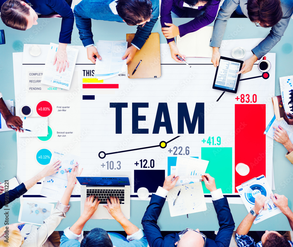 Sticker team teamwork corporate data analysis concept - Stickers