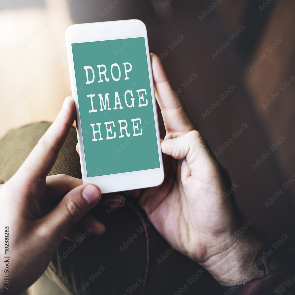 Poster smart phone using online messaging connection concept