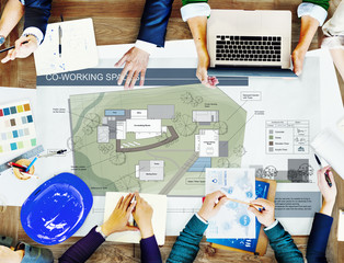 Co Working Space Architecture Plan Map Blueprint Design Concept
