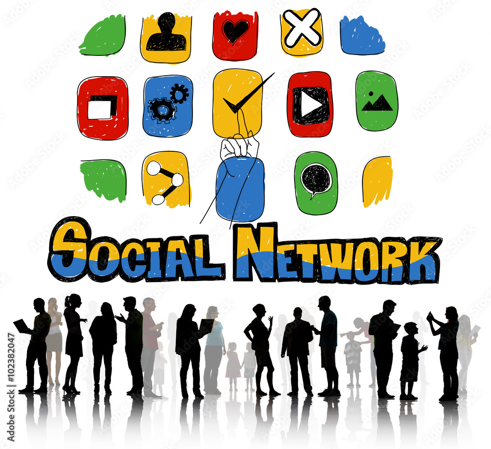 Wall mural social network social media internet web online concept - Wall murals