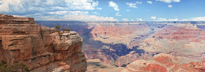 Sunny panorama of a Grand Canyon