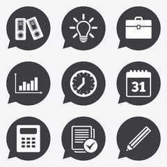 Office, documents and business icons.