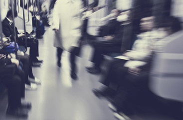Japanese Commuters in Tokyo Commuters Subway Concept