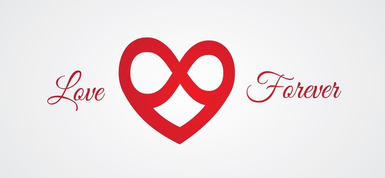 Infinite Love Forever Vector Heart Logo