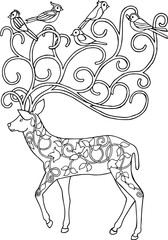 deer doodle drawing illustration