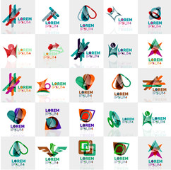 Collection of colorful abstract origami logos