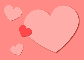 Valentine paper hearts background
