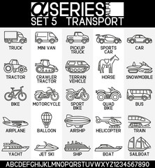 Line design icons-transport